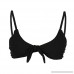 Elogoog Womens High Waisted Bikini Swimsuit Solid V Neck Two Piece Swimwear Front Tie Knot Bathing Suits Black B07CBMVVKB